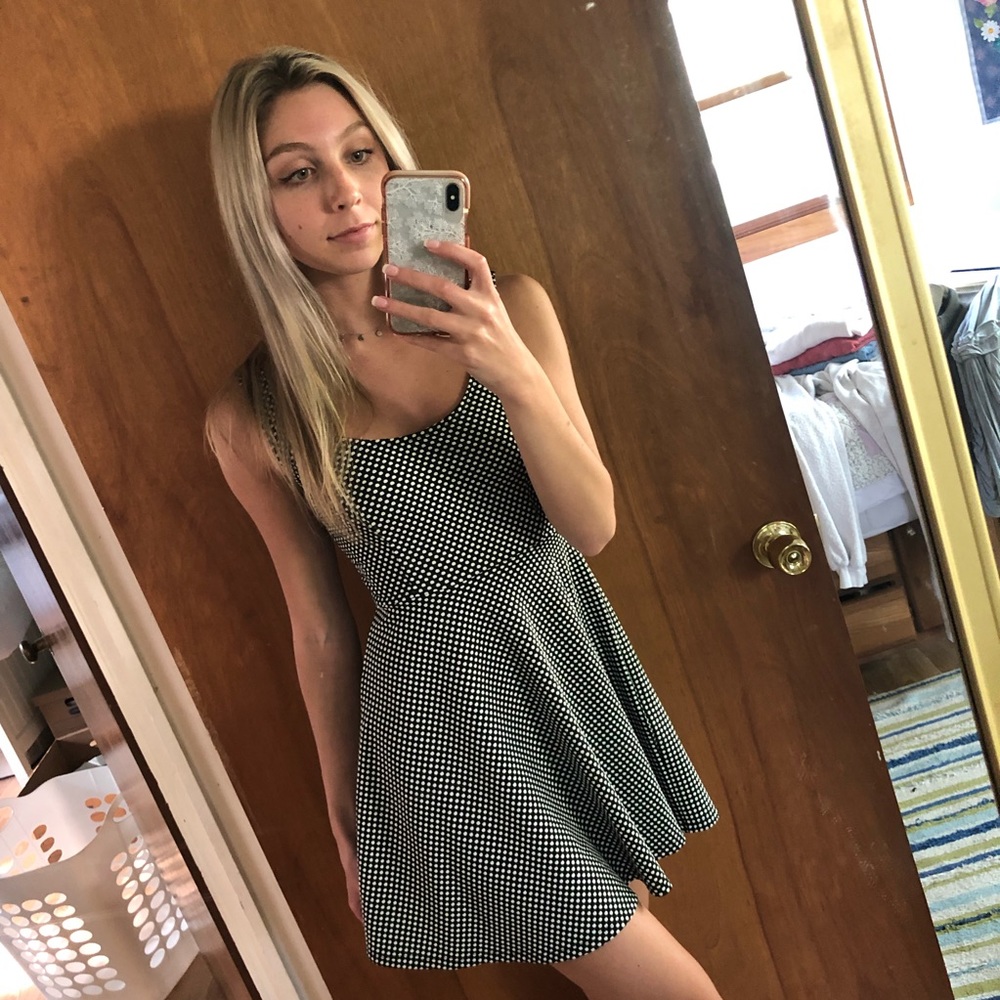 Forever 21 Circle, Skater style polka dot dress.